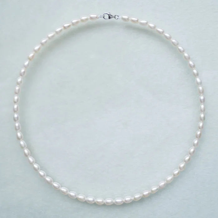 6MM AA Pink Purple Freshwater Pearl Necklace with Silver Clasp