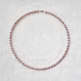 6MM AA Pink Purple Freshwater Pearl Necklace with Silver Clasp