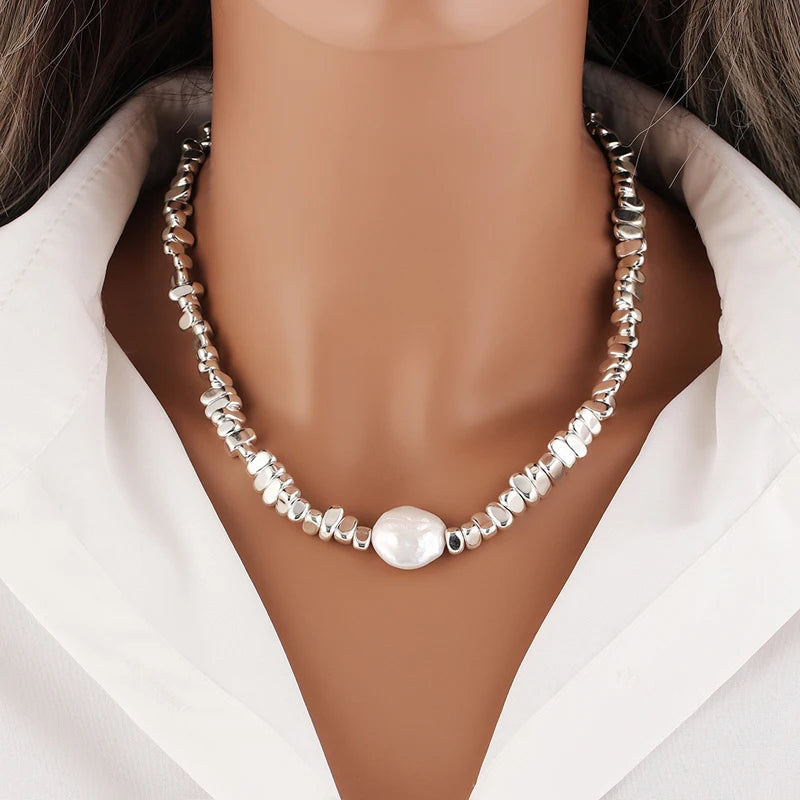 Freshwater Pearl Necklace Baroque Pearl Jewelry Wedding Accessories