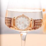 Natural Garnet Stone Bracelet & 33mm Watch Set for Women