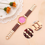 Garnet Stone Bracelet & Watch Set for Women