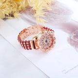 Garnet Stone Bracelet & Waterproof Beach Watch Set