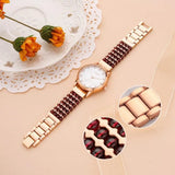 Garnet Stone Bracelet & 33mm Watch Set - Beach Waterproof Jewelry