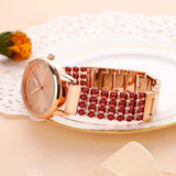 Garnet Stone Bracelet & 33mm Watch Set for Women