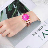 Garnet Stone Bracelet & Watch Set for Women