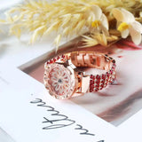 Garnet Stone Bracelet & Waterproof Beach Watch Set