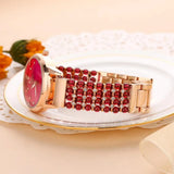 Garnet Stone Bracelet & Watch Set for Women