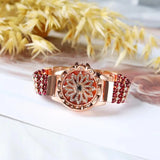 Garnet Stone Bracelet & Waterproof Beach Watch Set