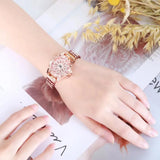 Garnet Stone Bracelet & Waterproof Beach Watch Set