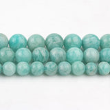 Amazonite Round Stone Beads for Jewelry Making 15in