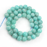 Amazonite Round Stone Beads for Jewelry Making 15in
