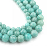 Amazonite Round Stone Beads for Jewelry Making 15in