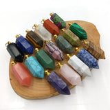 Crystal Quartz Perfume Bottle Pendant with Stainless Steel Vial