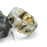 Gray Leaf Agate Stone Beads Bracelet GEM Stone DIY Jewelry Bracelet