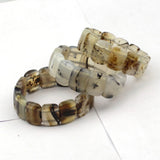 Gray Leaf Agate Stone Beads Bracelet