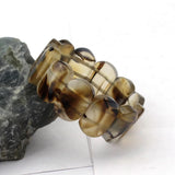 Natural Gray Leaf Agates Stone Bracelet, DIY Jewelry for Woman