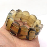 Natural Gray Leaf Agates Stone Bracelet, DIY Jewelry for Woman