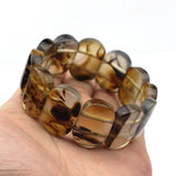 Natural Gray Leaf Agates Stone Bracelet, DIY Jewelry for Woman