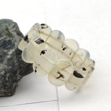Natural Gray Leaf Agates Stone Bracelet, DIY Jewelry for Woman