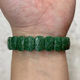 Natural Green Epidote Stone Beads Bracelet Gemstone Bangle for Woman Man