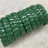 Natural Green Epidote Stone Beads Bracelet Gemstone Bangle for Woman Man