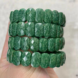 Natural Green Epidote Stone Beads Bracelet Gemstone Bangle for Woman Man