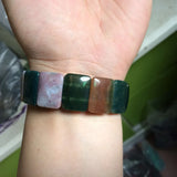 Natural Indian Agate Beads Bracelet Gemstone Bangle