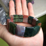 Natural Indian Agate Beads Bracelet Gemstone Bangle