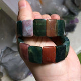 Natural Indian Agate Beads Bracelet Gemstone Bangle