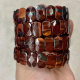 Natural Iron Tiger Eye Stone Beads Bracelet Gemstone Bangle for Women