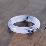 Hand-Carved Natural Jade Flower Bracelet Women Hetian Jade Bangle