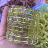 Lemon Crystal Quartz Stone Beads Bracelet Gemstone Jewelry Bangle Woman