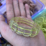Lemon Crystal Quartz Stone Beads Bracelet Gemstone Jewelry Bangle Woman