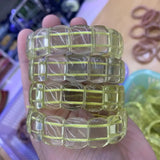 Lemon Crystal Quartz Stone Beads Bracelet Gemstone Jewelry Bangle Woman