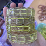 Lemon Crystal Quartz Stone Beads Bracelet Gemstone Jewelry Bangle Woman