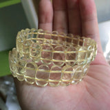 Natural Lemon Crystal Quartz Stone Beads Bracelet Fine Bangle for Woman