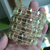 Natural Lemon Crystal Quartz Stone Beads Bracelet Fine Bangle for Woman