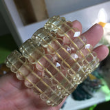 Natural Lemon Crystal Quartz Stone Beads Bracelet Fine Bangle for Woman