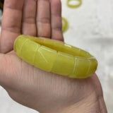Natural Lemon Jade Beads Bracelet Gemstone Bangle Women