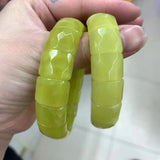 Natural Lemon Jade Beads Bracelet Gemstone Bangle for Women