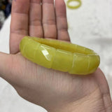 Natural Lemon Jade Beads Bracelet Gemstone Bangle Women