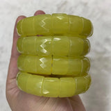 Natural Lemon Jade Beads Bracelet Gemstone Bangle Women