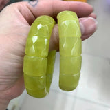 Natural Lemon Jade Beads Bracelet Gemstone Bangle for Women