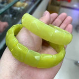 Natural Lemon Jade Beads Bracelet Gemstone Bangle for Women