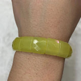 Natural Lemon Jade Beads Bracelet Gemstone Bangle Women