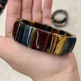 Tiger Eye Stone Beads Bracelet Natural Gemstone Bangle DIY Jewelry