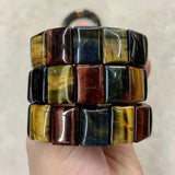 Tiger Eye Stone Beads Bracelet Natural Gemstone Bangle DIY Jewelry