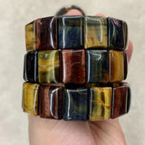 Tiger Eye Stone Beads Bracelet Natural Gemstone Bangle DIY Jewelry