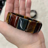 Tiger Eye Stone Beads Bracelet Natural Gemstone Bangle DIY Jewelry