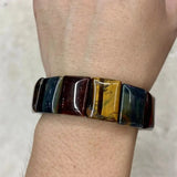 Tiger Eye Stone Beads Bracelet Natural Gemstone Bangle DIY Jewelry